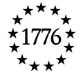 1776 Betsy Ross Stars Vinyl Decal Patriotic Sticker