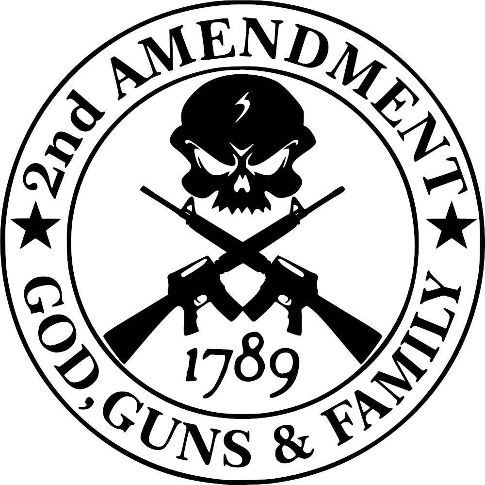 2nd Amendment God Guns & Family Vinyl Decal Sticker