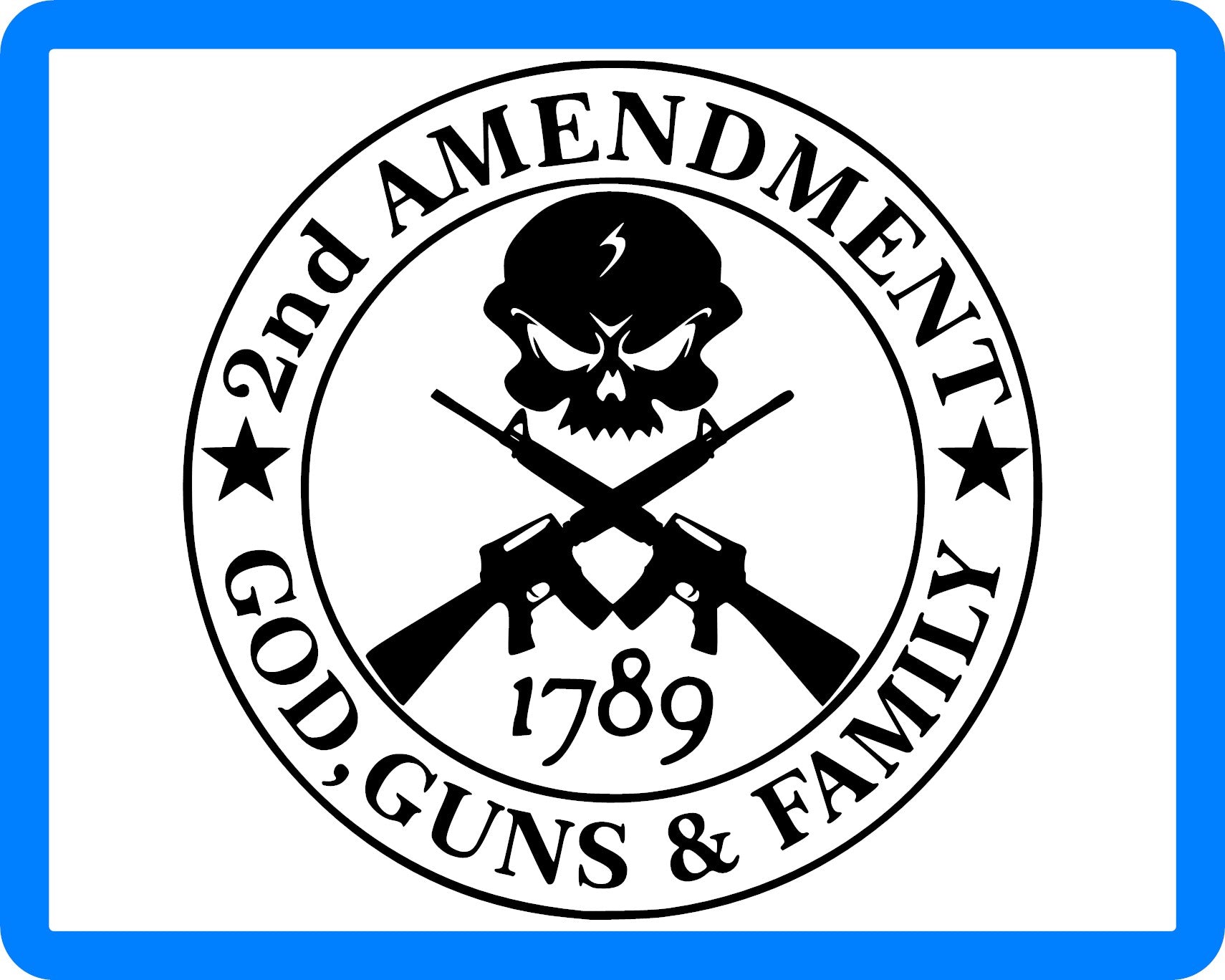 2nd Amendment God Guns & Family SVG pdf eps jpg dxf png