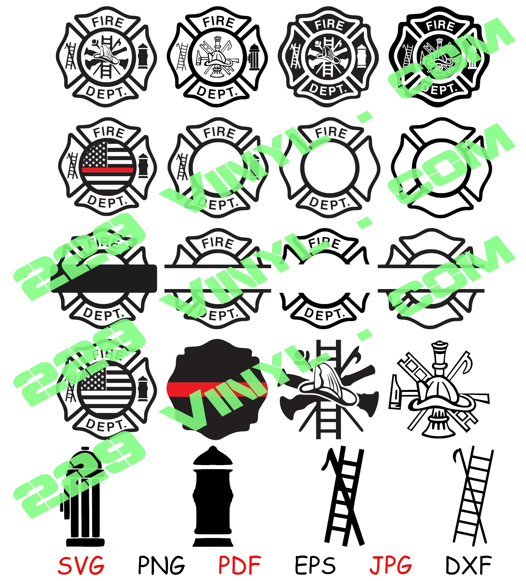 Fire Dept Cross Maltese Fire Department SVG pdf eps jpg dxf png