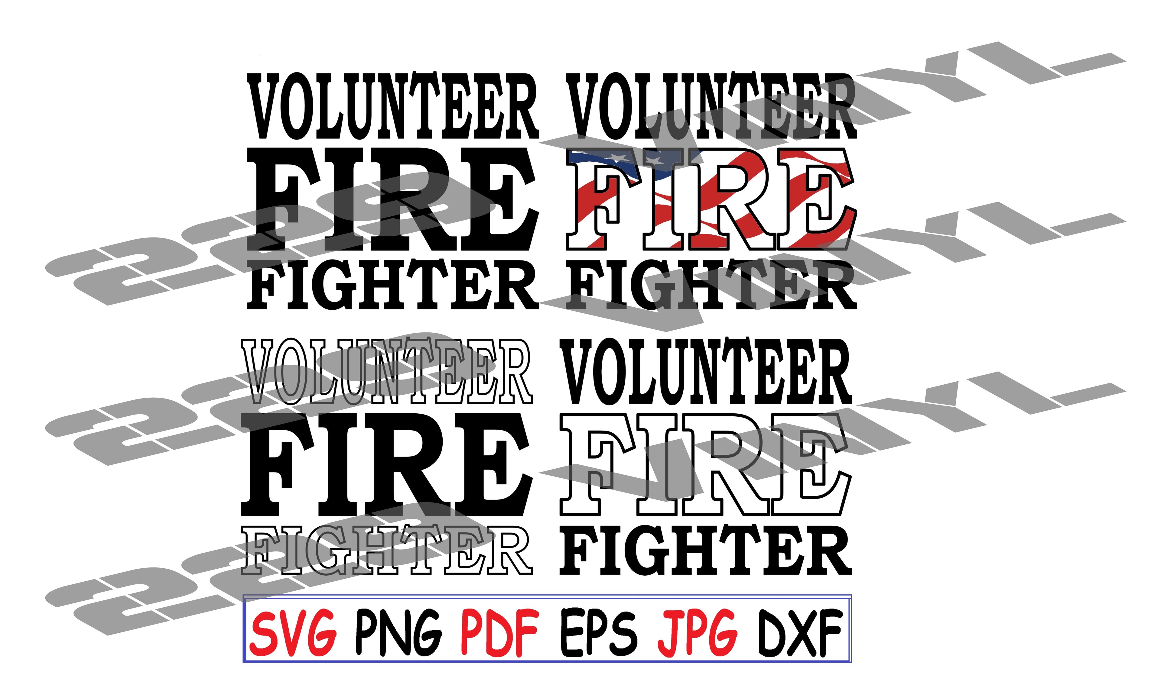 Volunteer Fire Fighter SVG pdf eps jpg dxf png