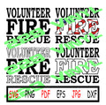 Volunteer Fire Rescue Fire Fighter SVG pdf eps jpg dxf png