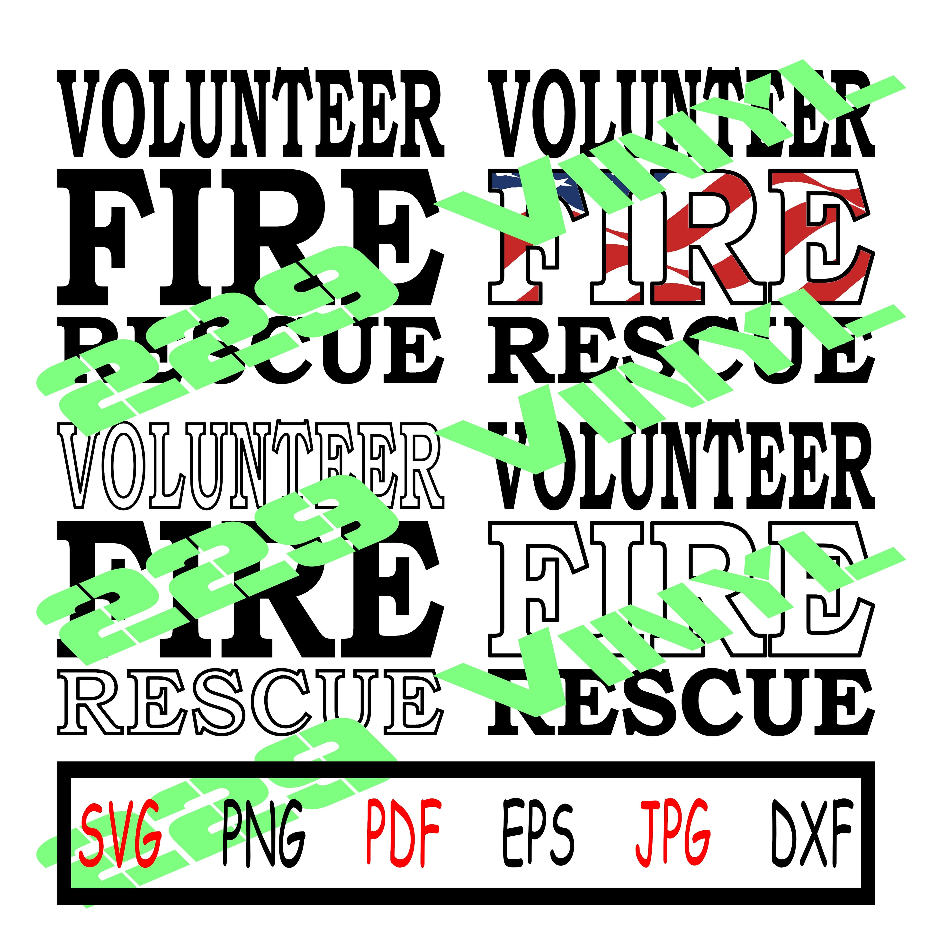 Volunteer Fire Rescue Fire Fighter SVG pdf eps jpg dxf png