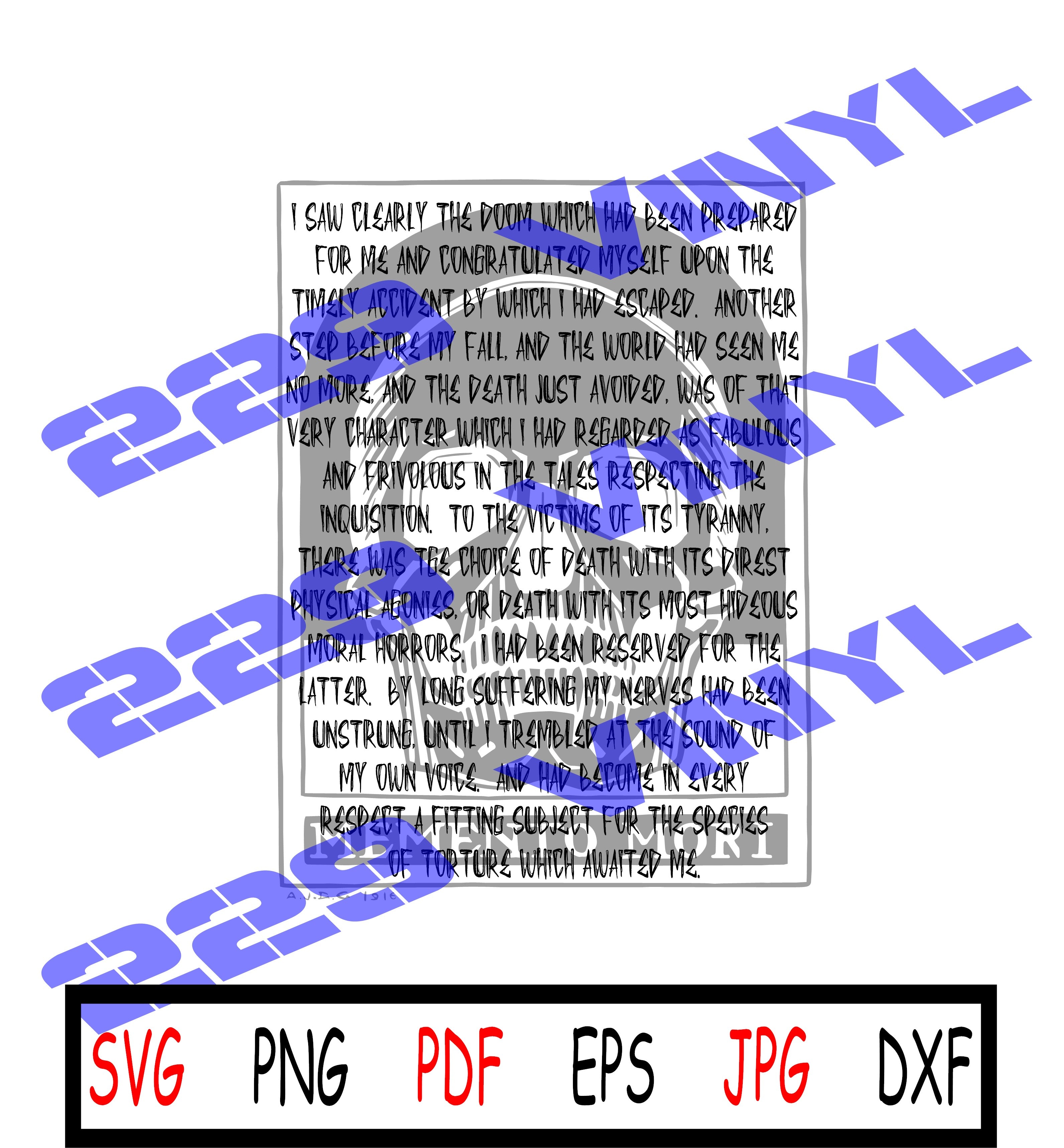 Wednesday Memento Mori Skull Tshirt SVG PNG digital files