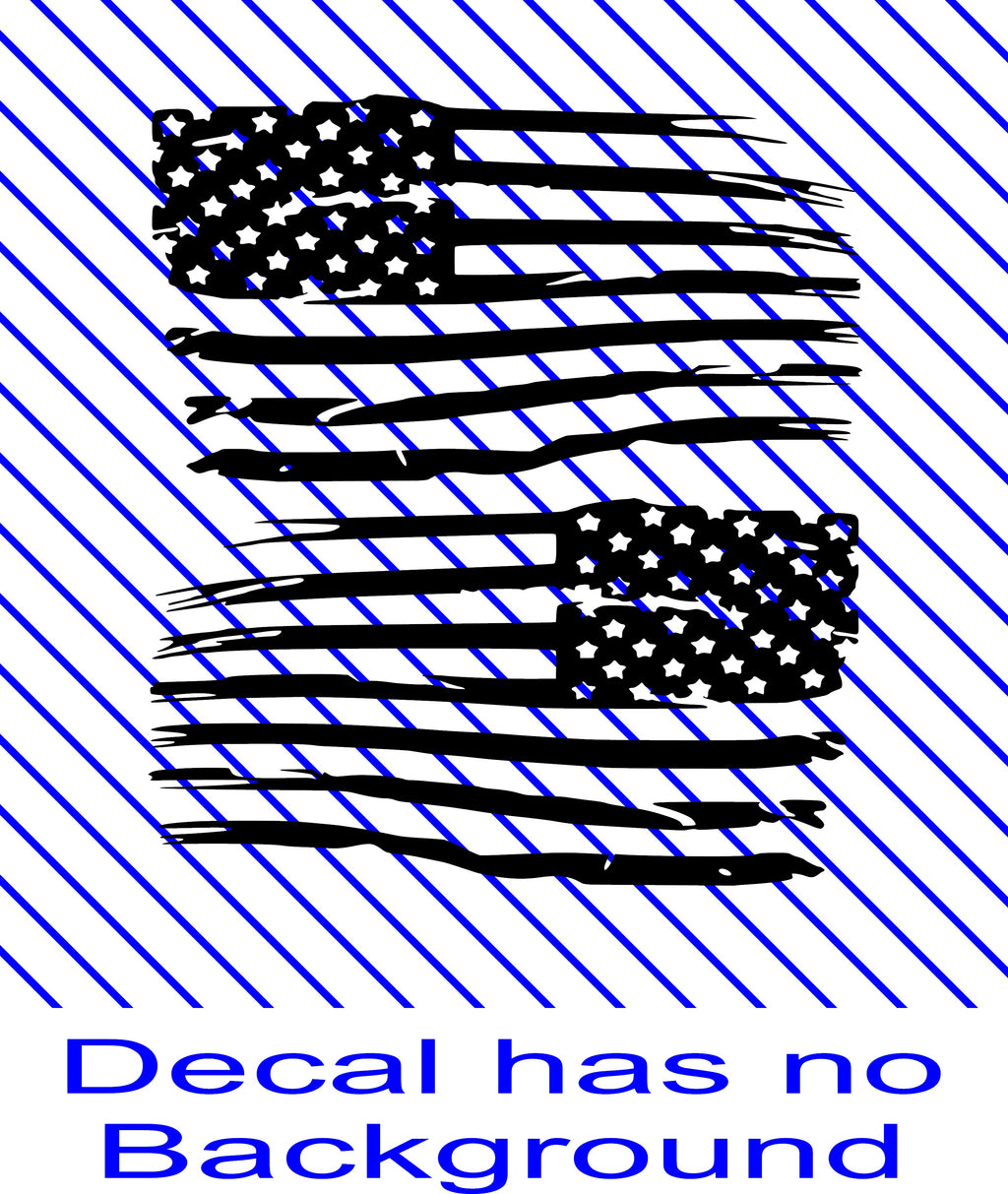 American Flag Vinyl Decal Set Distressed Sticker Weathered Left Right Black Out