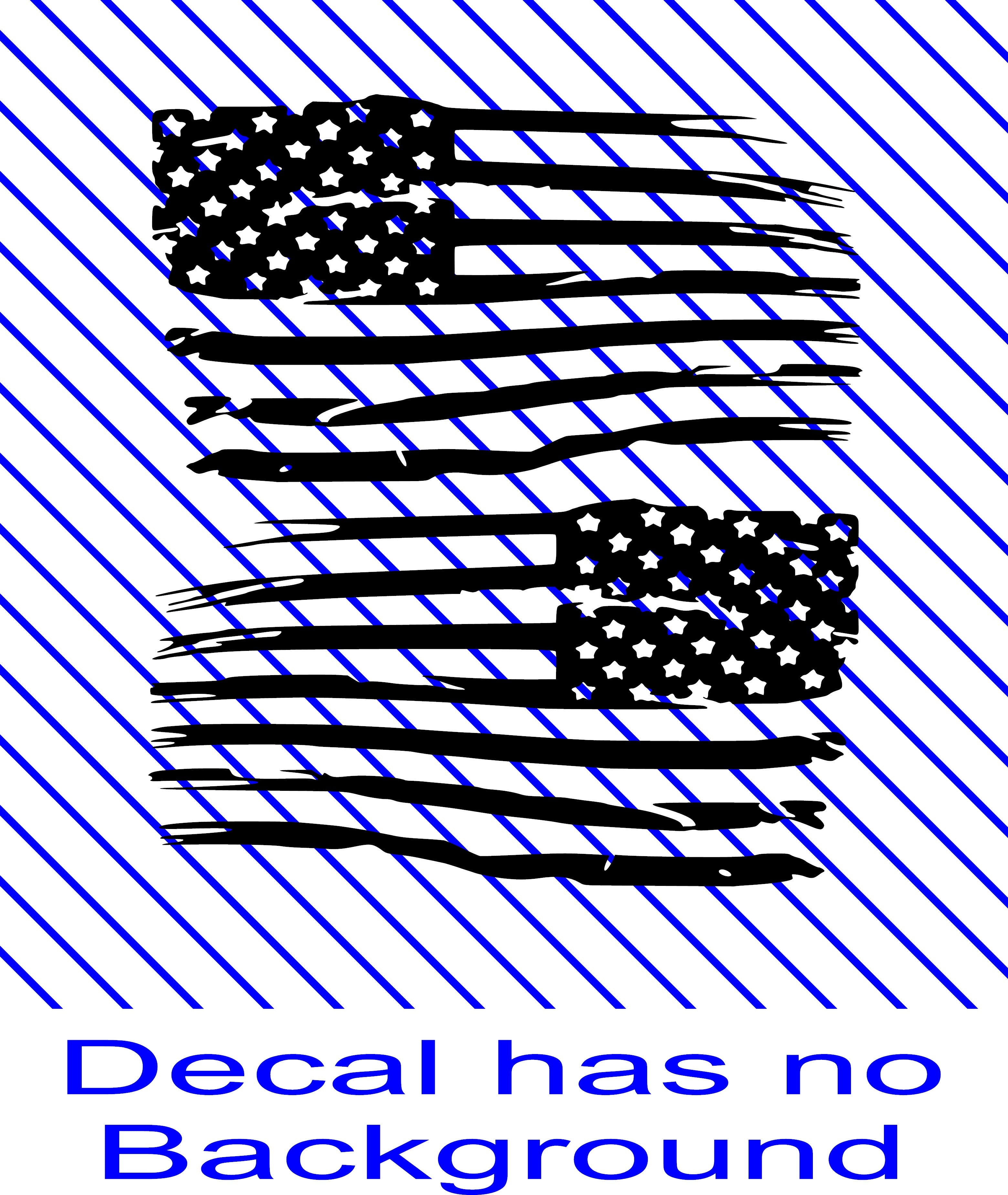 American Flag Vinyl Decal Set Distressed Sticker Weathered Left Right Black Out