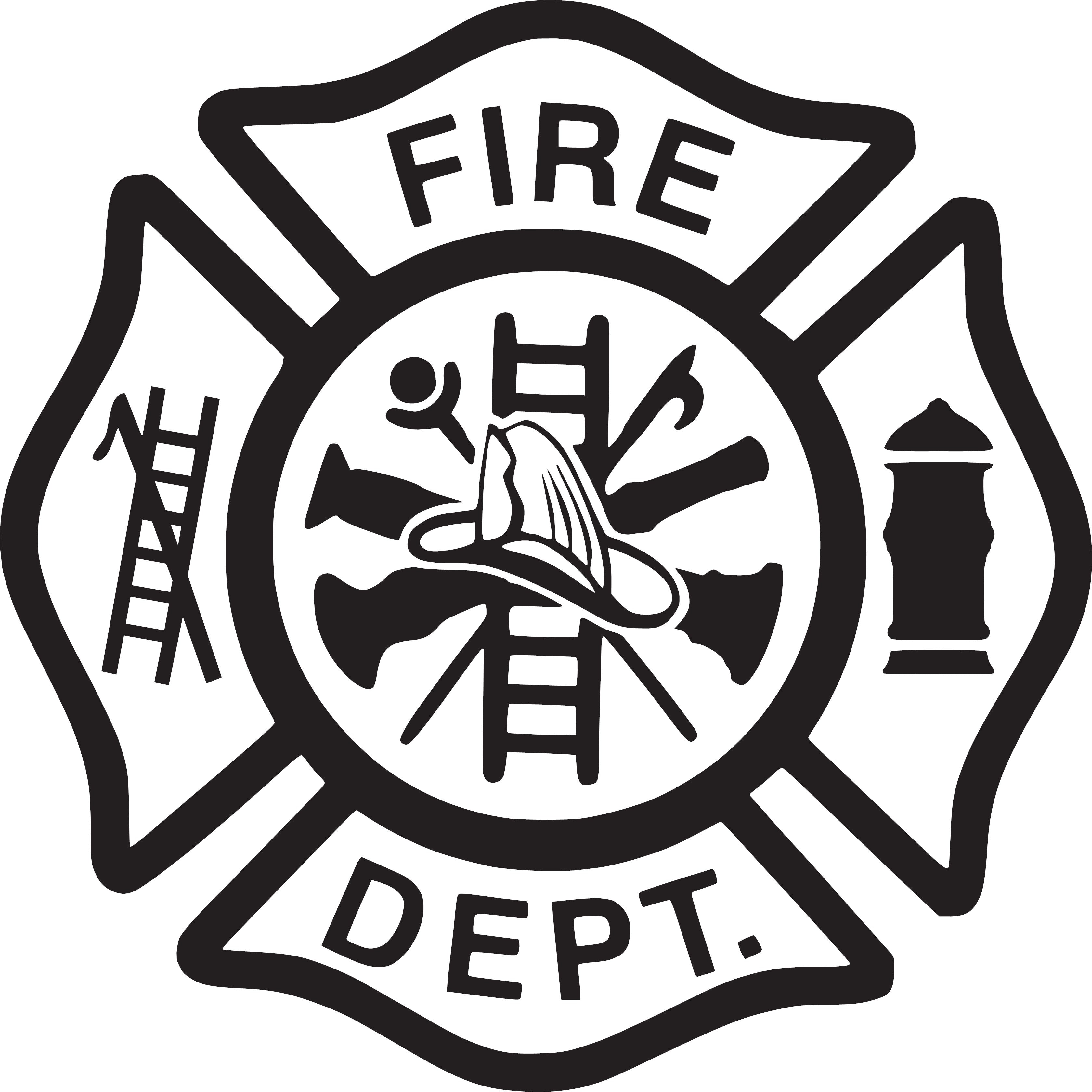 Fire Dept Maltese Cross Vinyl Decal Sticker