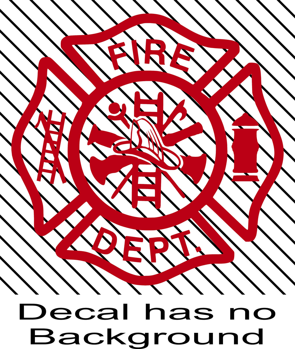 Fire Dept Maltese Cross Vinyl Decal Sticker