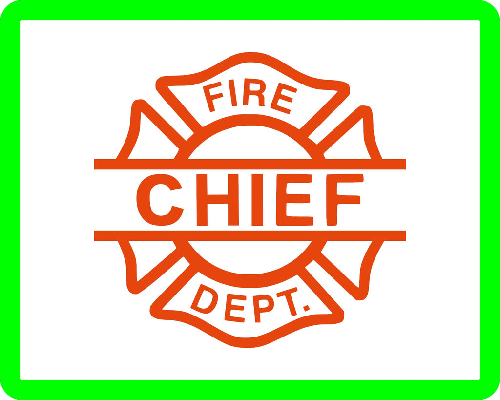 Fire Dept Chief Maltese Cross Vinyl Decal Sticker