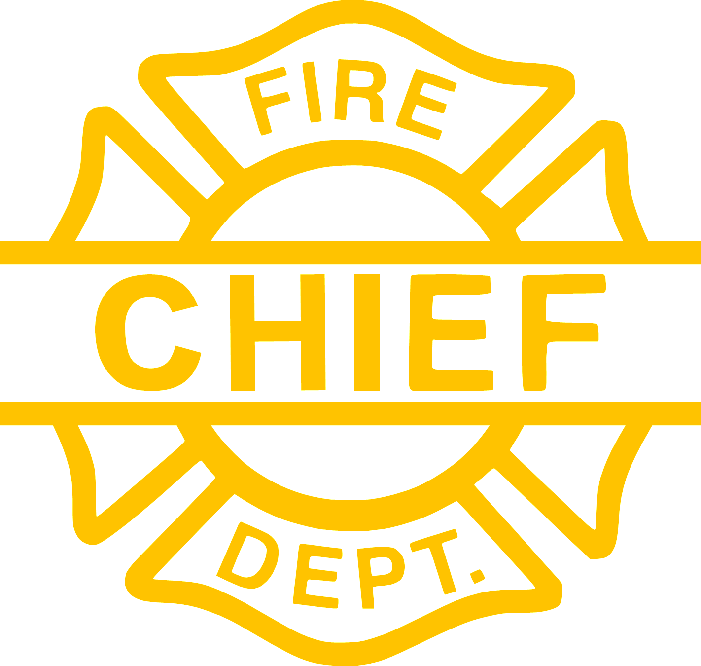 Fire Dept Chief Maltese Cross Vinyl Decal Sticker
