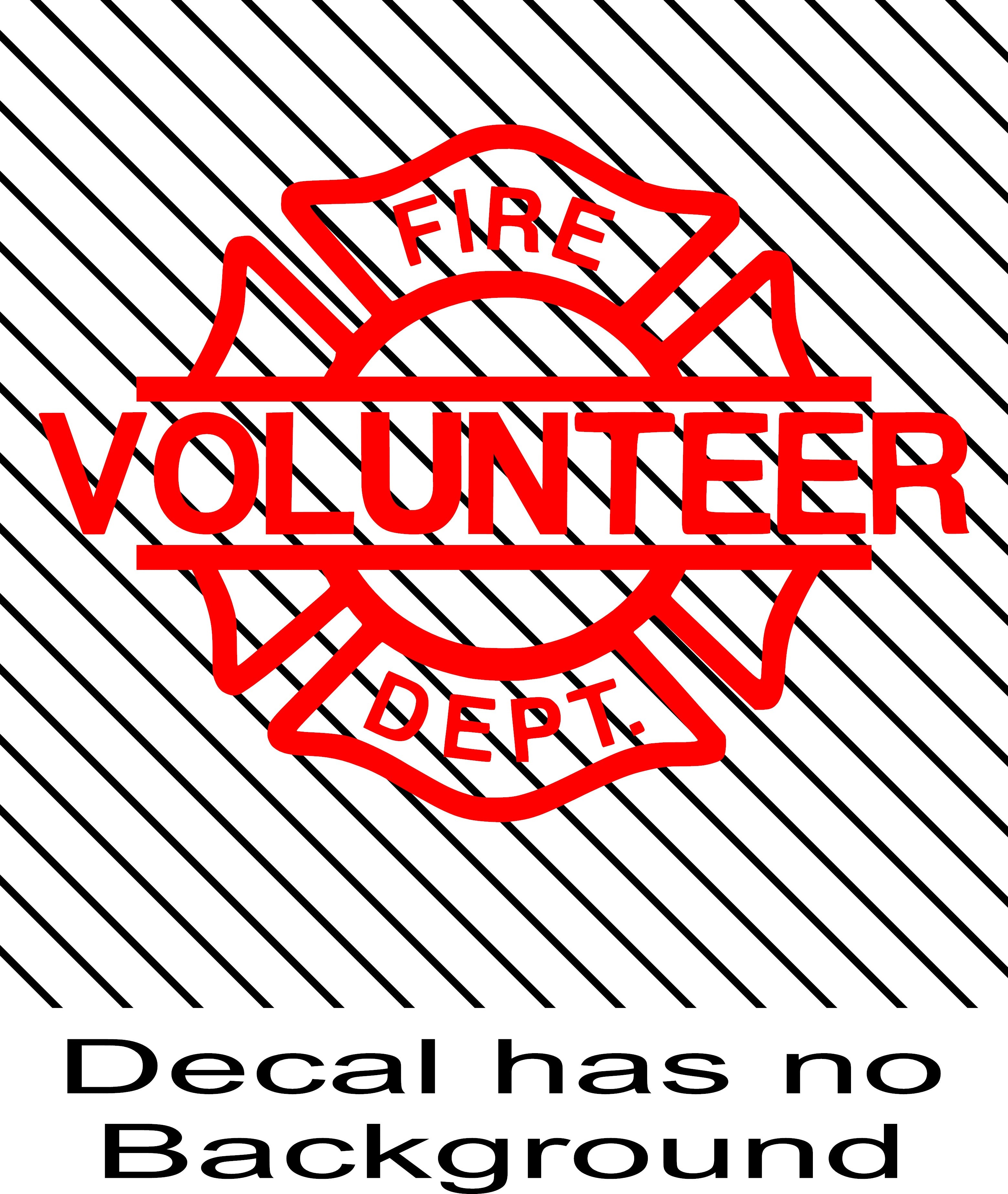 Fire Dept Volunteer Maltese Cross Vinyl Decal Sticker