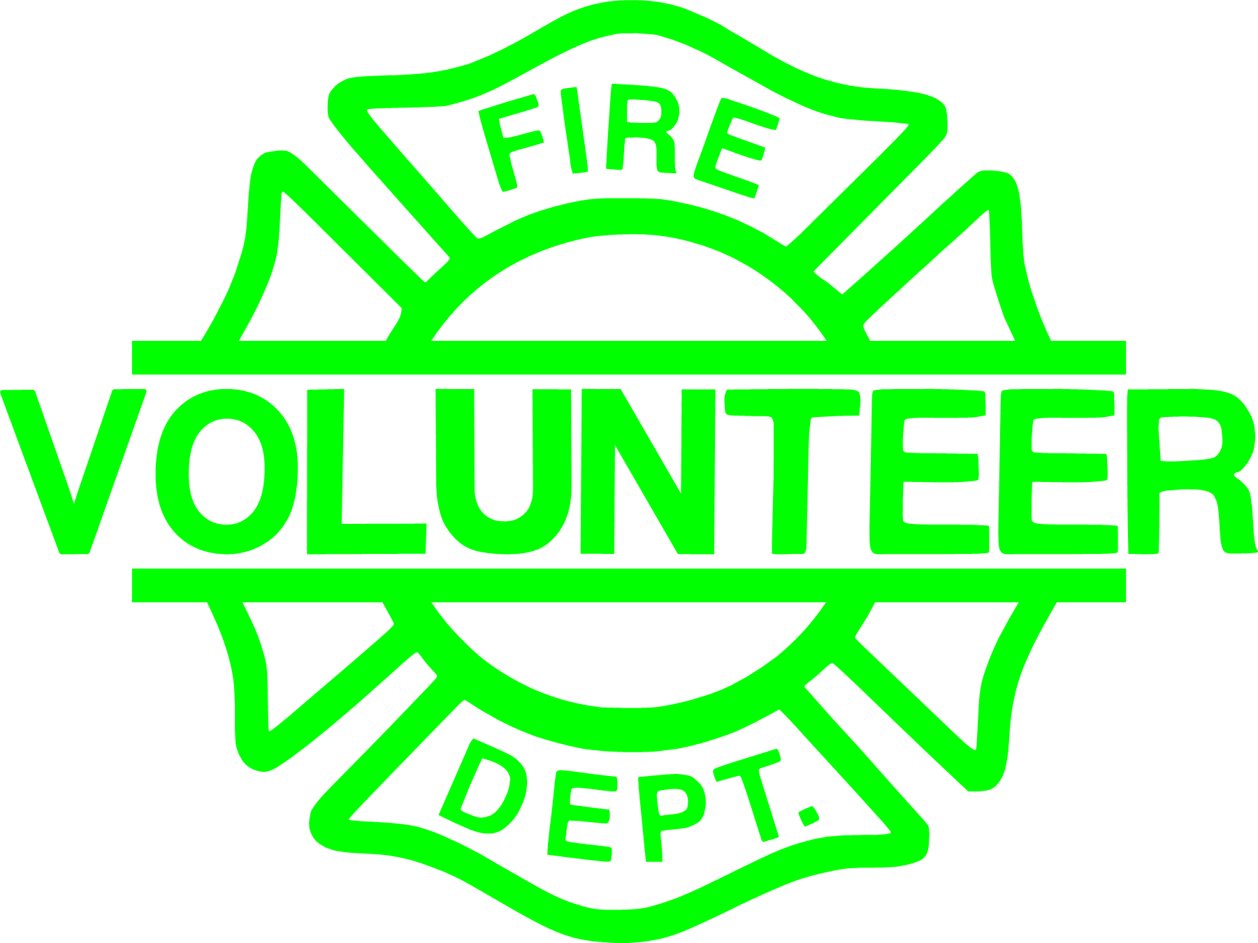 Fire Dept Volunteer Maltese Cross Vinyl Decal Sticker