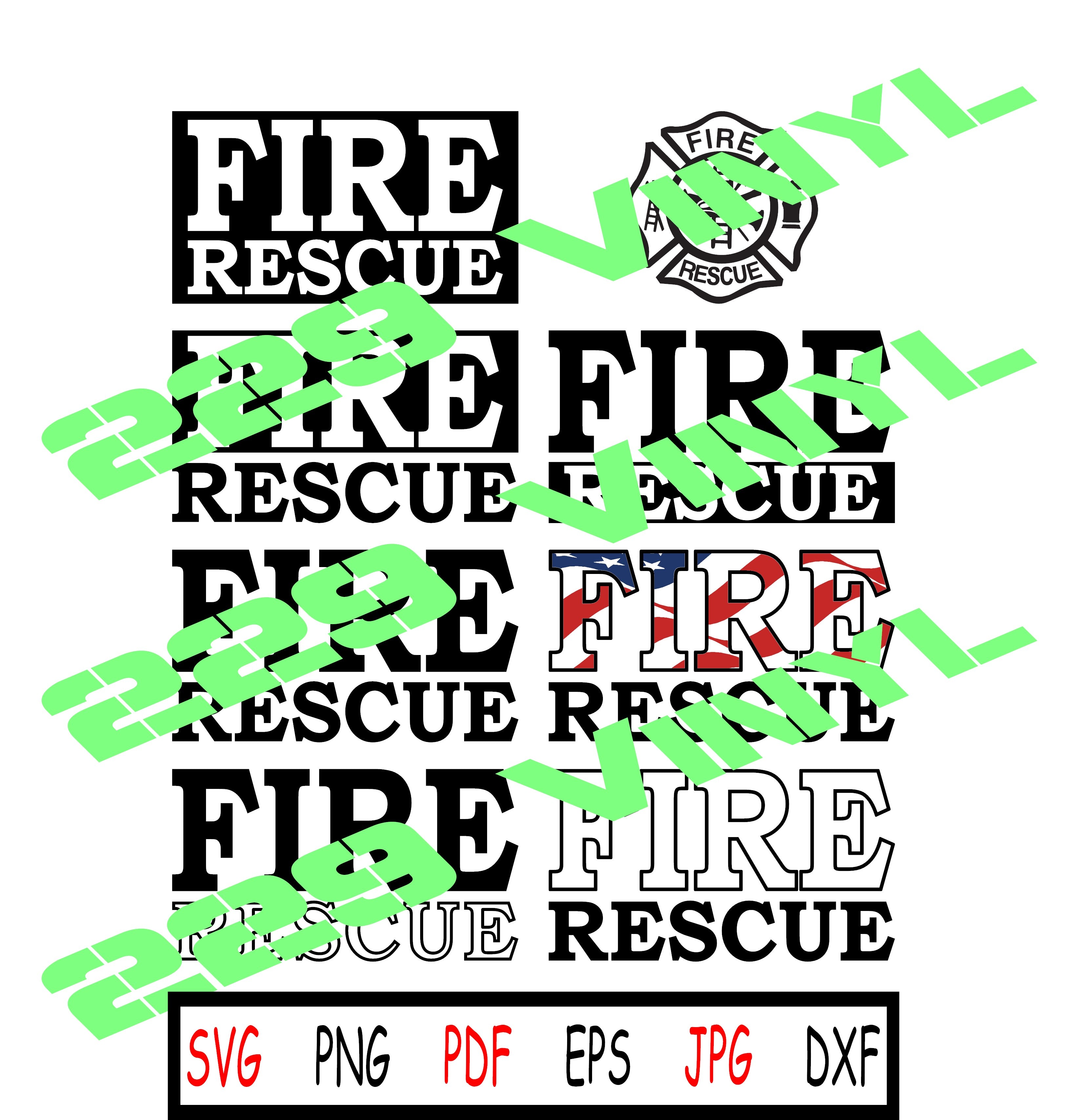 Fire Rescue SVG pdf eps jpg dxf png digital file