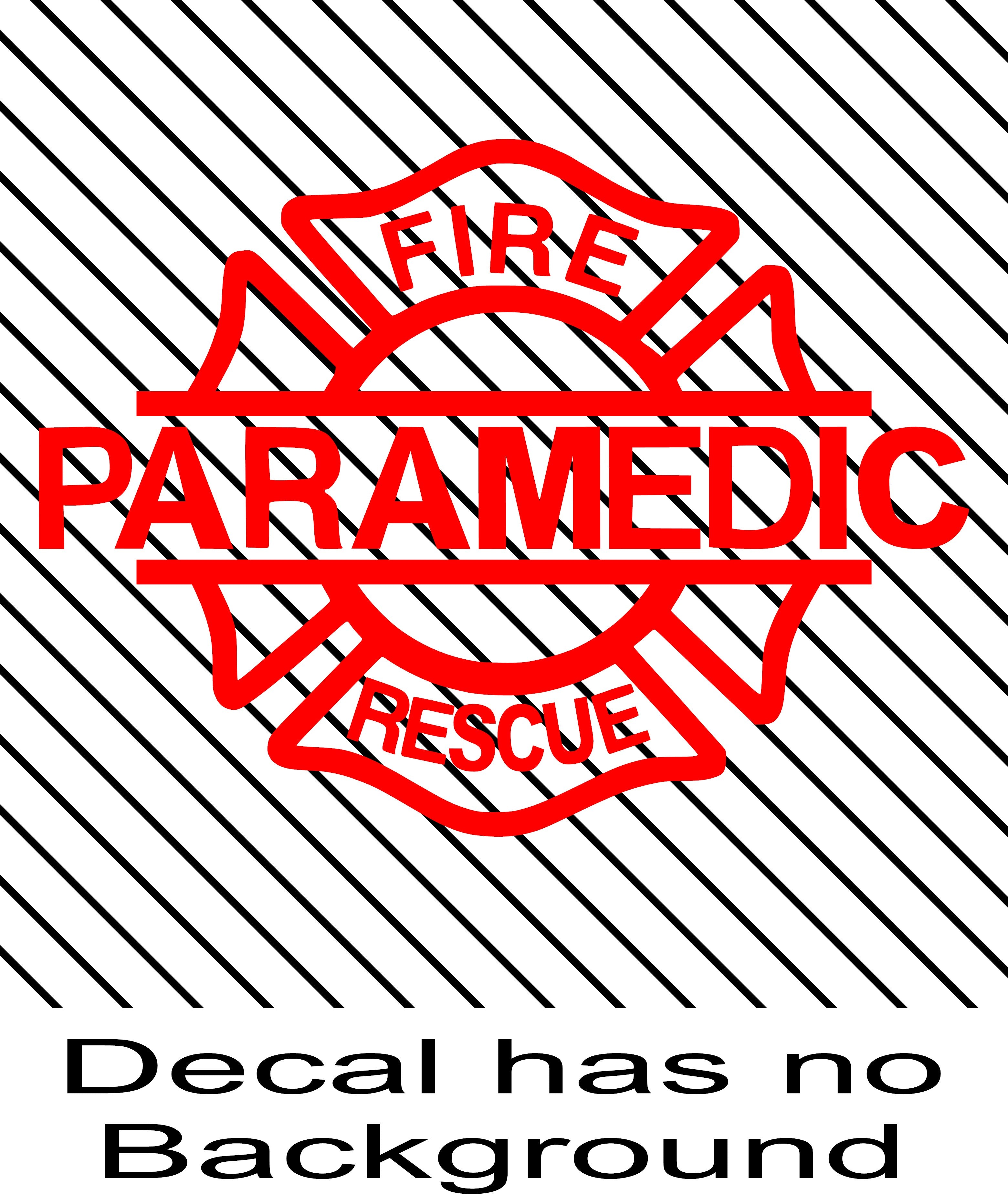 Paramedic Fire Rescue Vinyl Decal Firefighter Maltese Cross EMT Ambulance Sticker