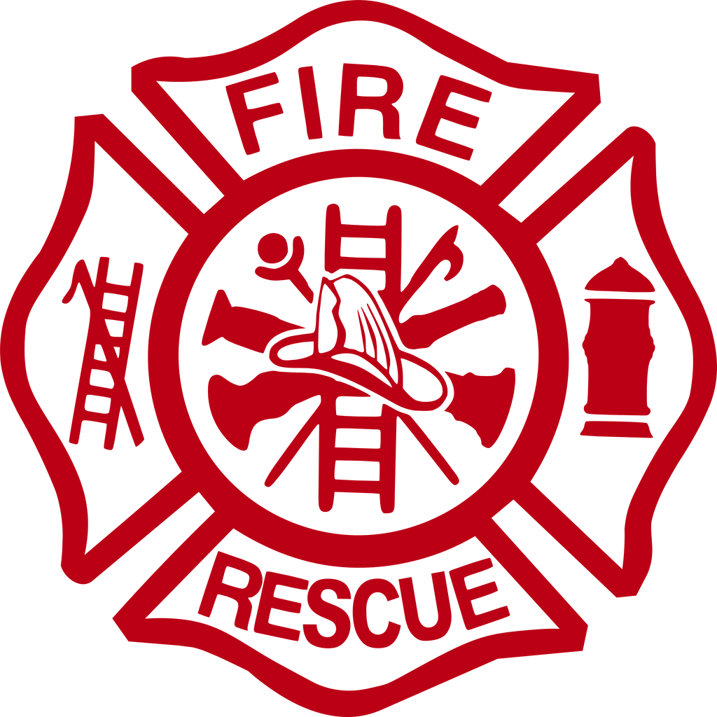 Fire Rescue Firefighter Maltese Cross Vinyl Decal Sticker