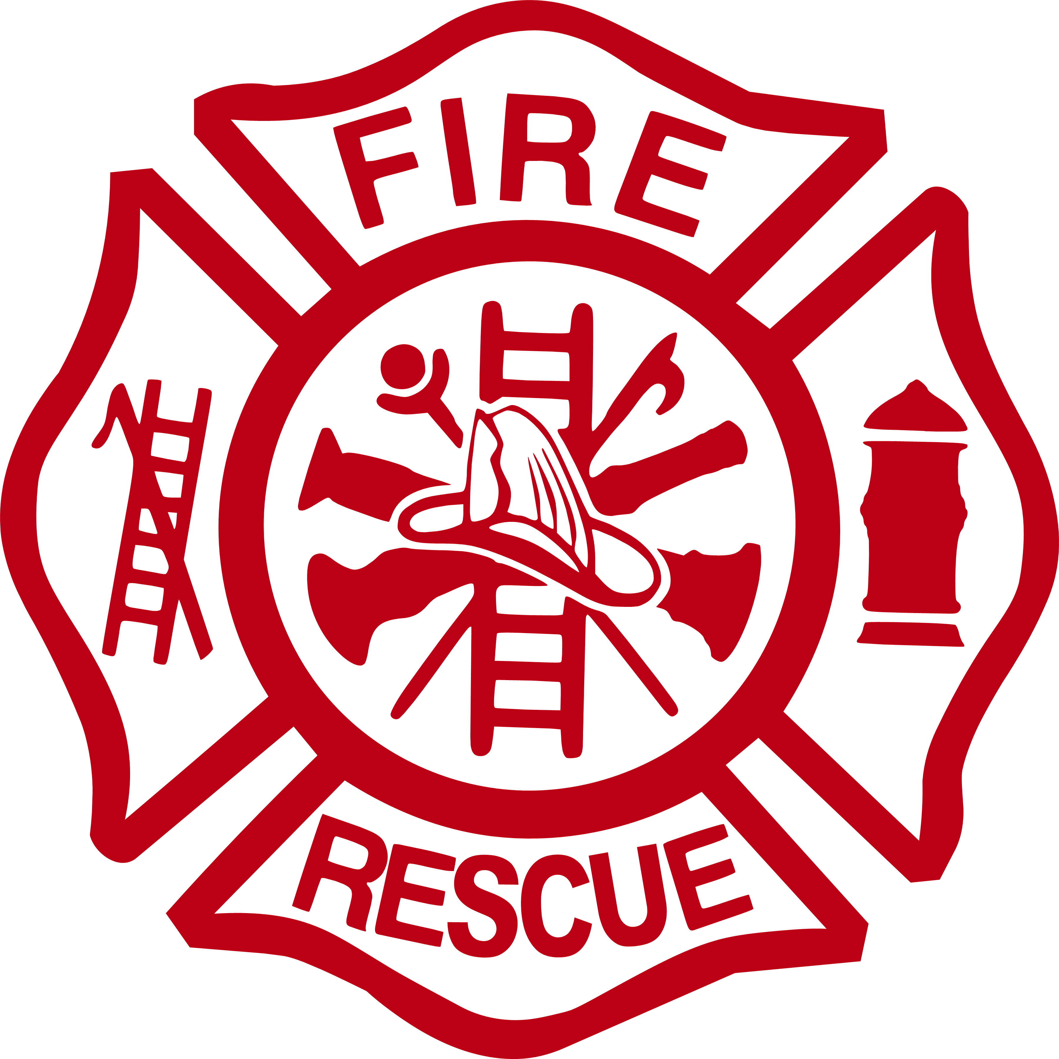 Fire Rescue Firefighter Maltese Cross Vinyl Decal Sticker