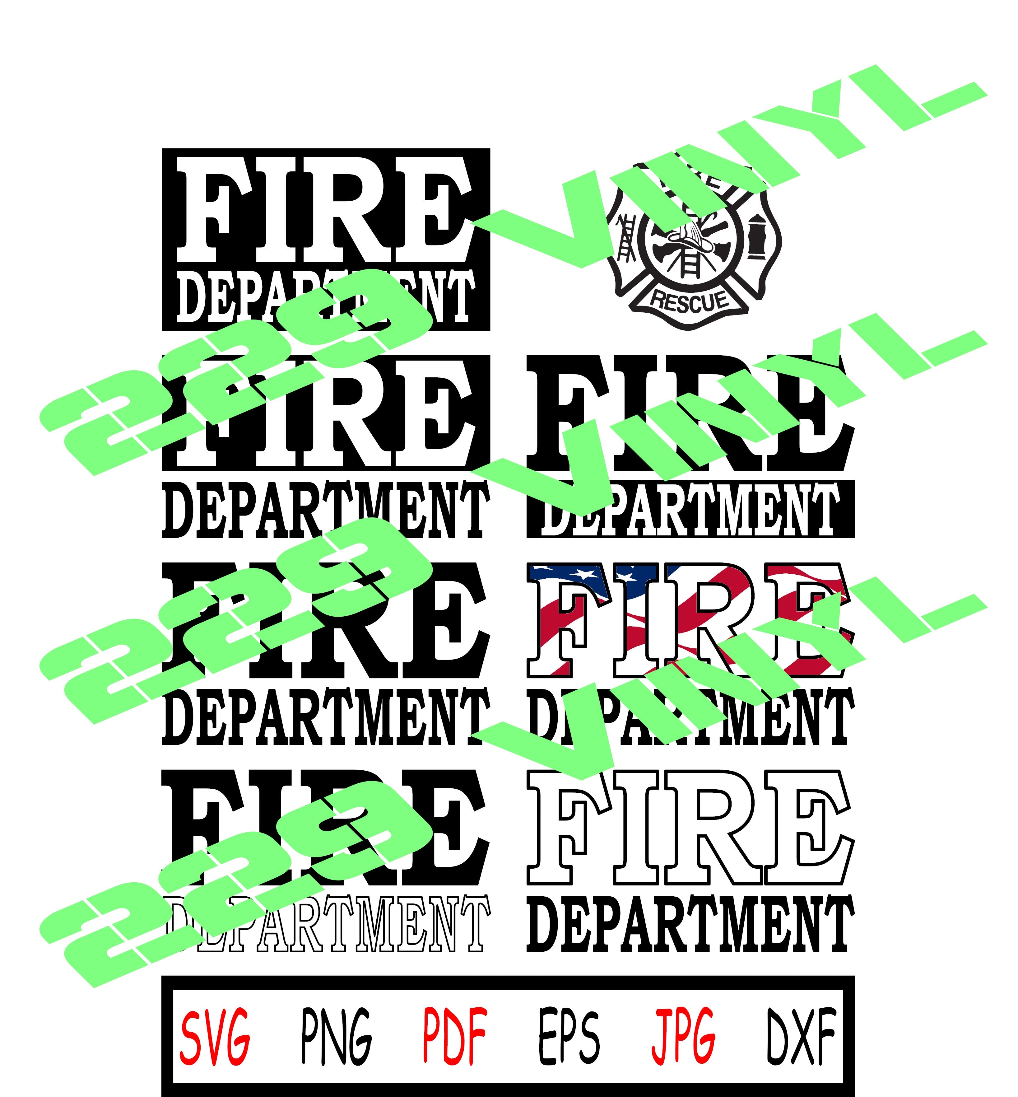 Fire Department SVG pdf eps jpg dxf png digital file