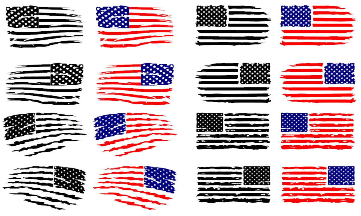 USA American Flag Bundle Set SVG pdf eps jpg dxf png digital file