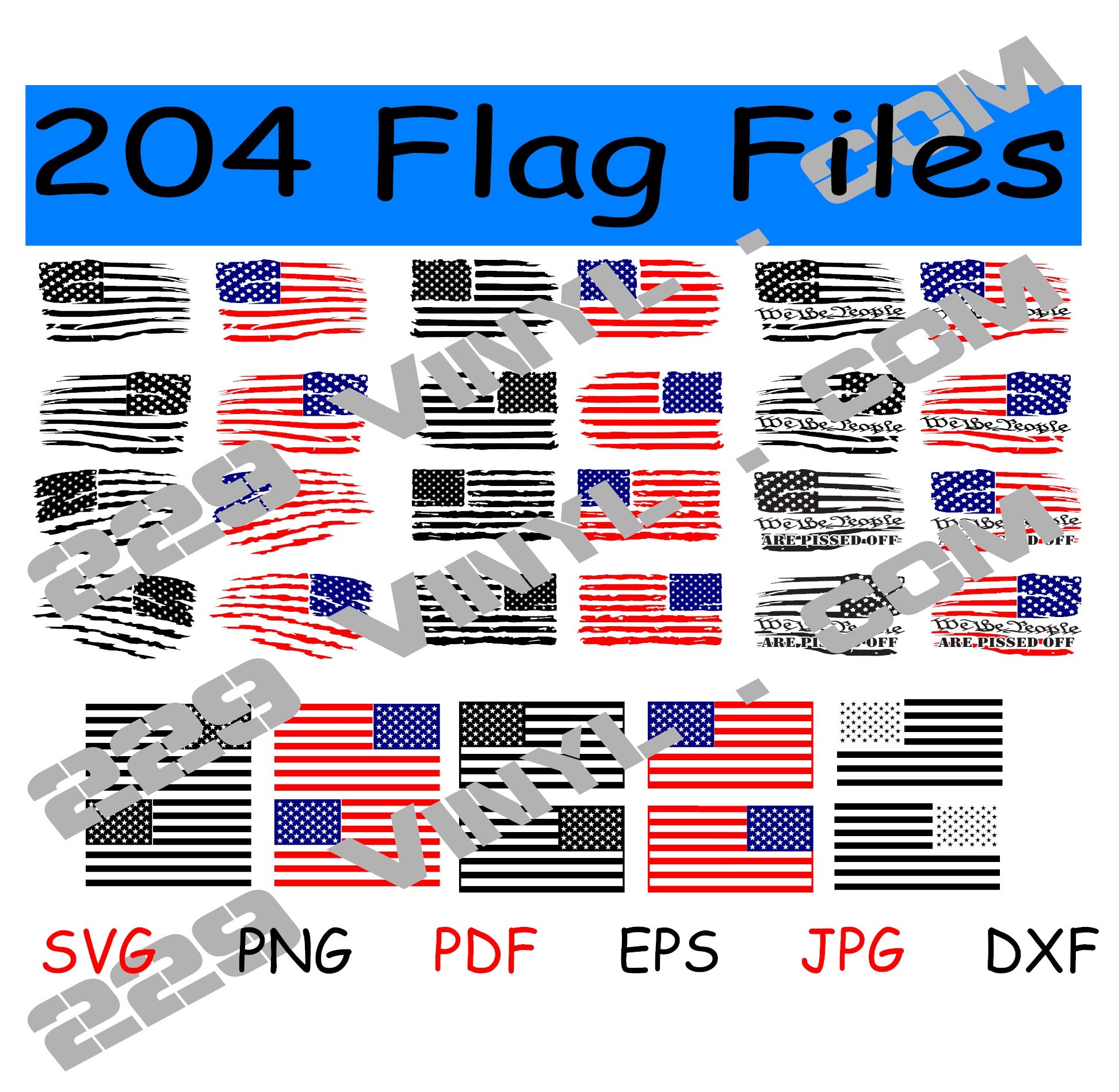USA American Flag Bundle Set SVG pdf eps jpg dxf png digital file