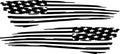 Distressed Tattered Flag Vinyl Decal Set US Weathered Left Right Patriotic Sticker Door Sides