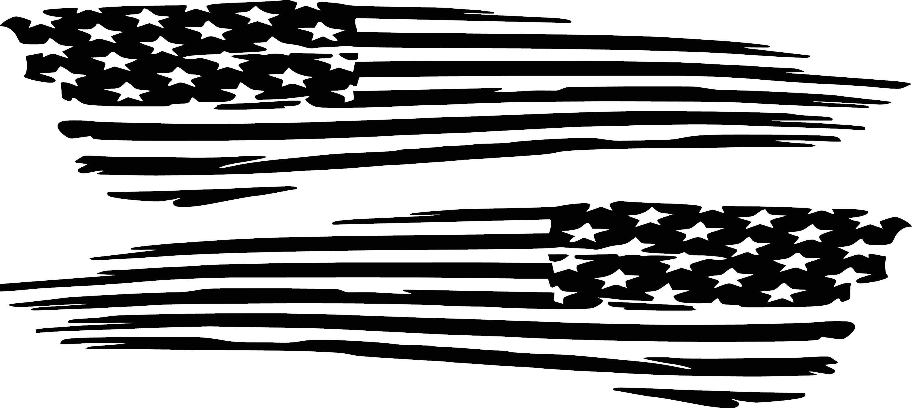 Distressed Tattered Flag Vinyl Decal Set US Weathered Left Right Patriotic Sticker Door Sides