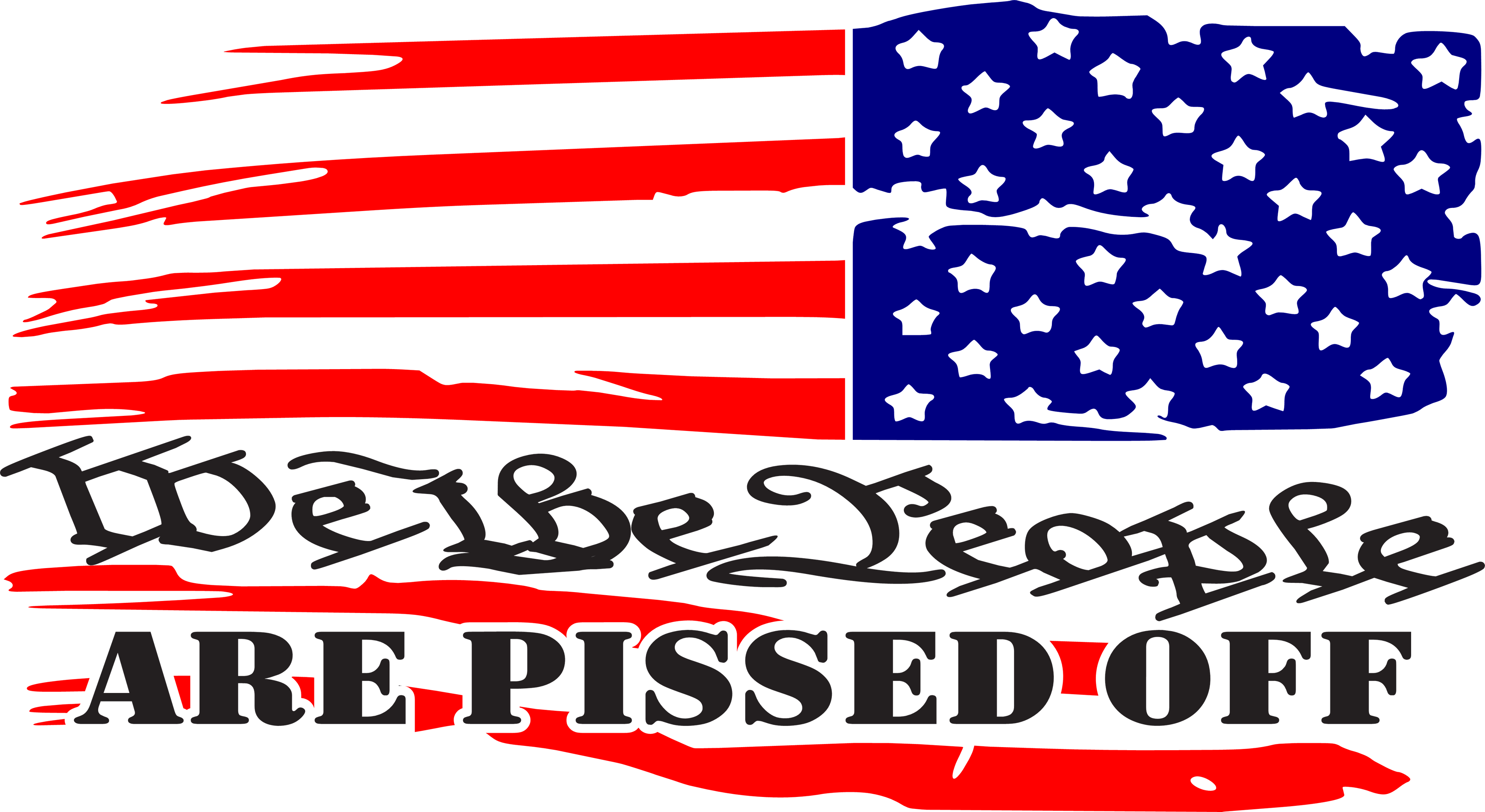We The People Distressed American Are Pissed Off Tattered  Flag SVG pdf eps jpg dxf png digital file