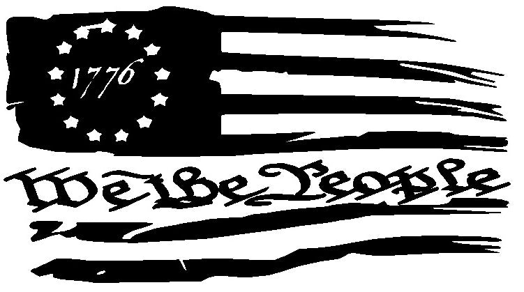 Distressed Betsy Ross 1776 Stars We The People American Flag Vinyl Decal Set Sticker Weathered Left Right