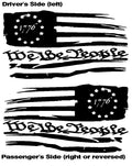 Distressed Betsy Ross 1776 Stars We The People American Flag Vinyl Decal Set Sticker Weathered Left Right