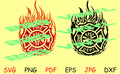 Fire Dept Cross in Flames Fire Department SVG pdf eps jpg dxf png