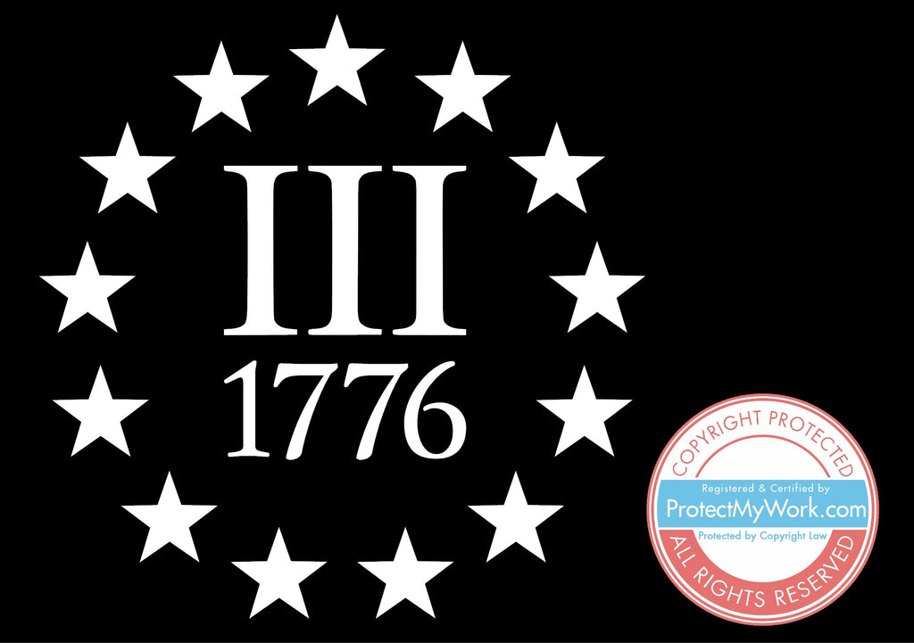 Betsy Ross Stars 1776 13 Colony Percenter Vinyl Decal Sticker