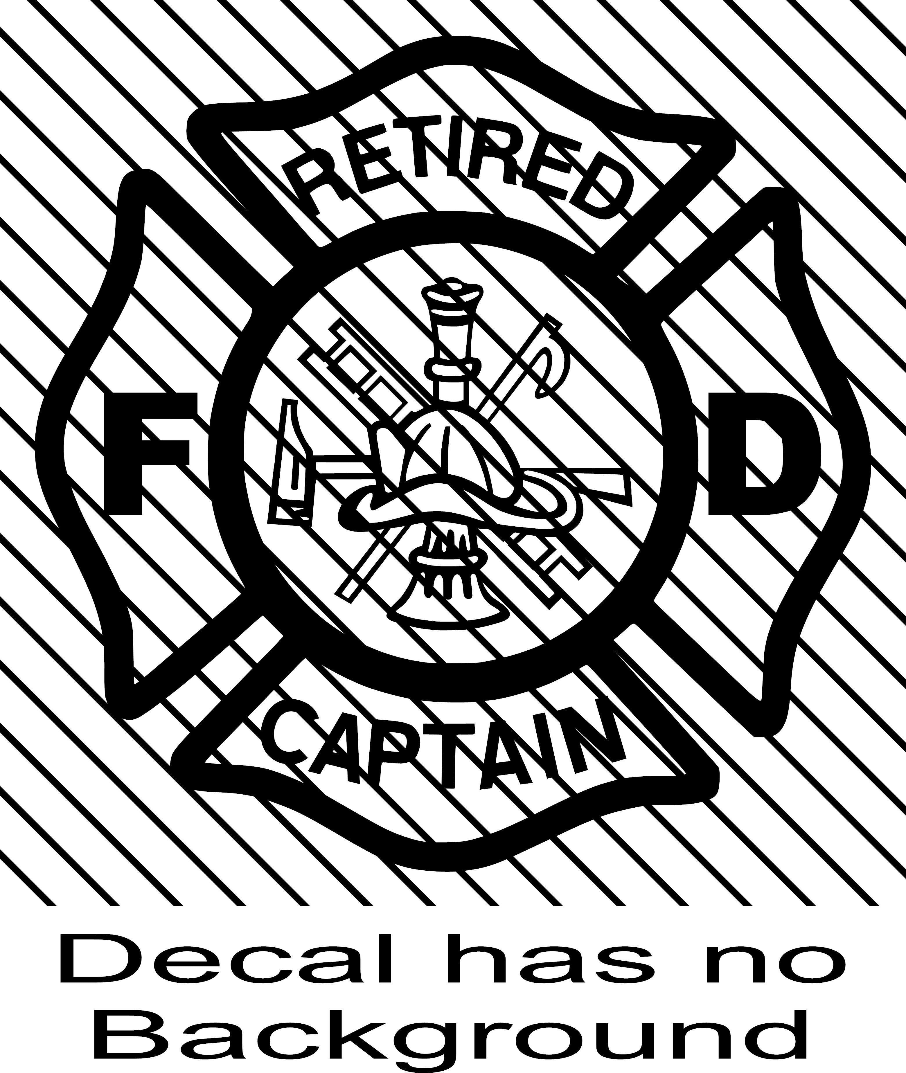 Retired Captain Maltese Cross Vinyl Decal Sticker
