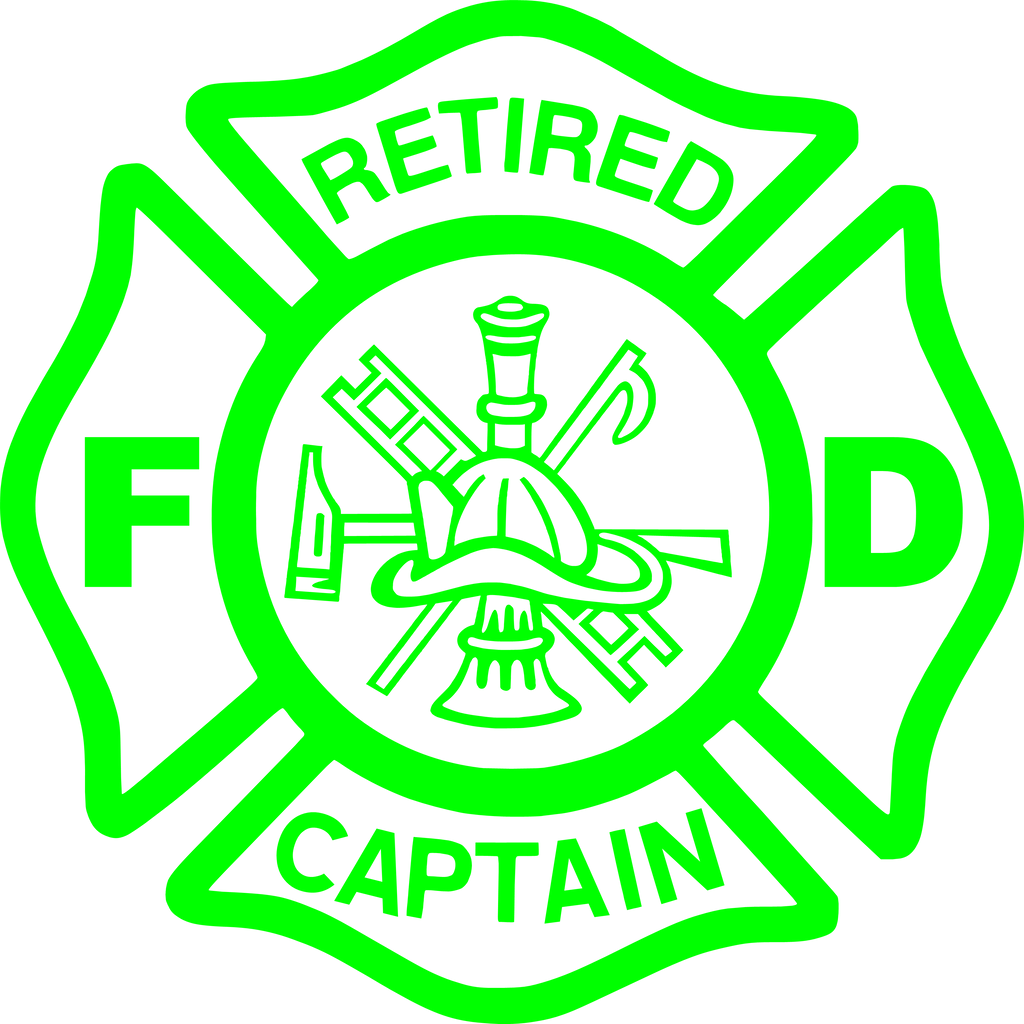Retired Captain Maltese Cross Vinyl Decal Sticker