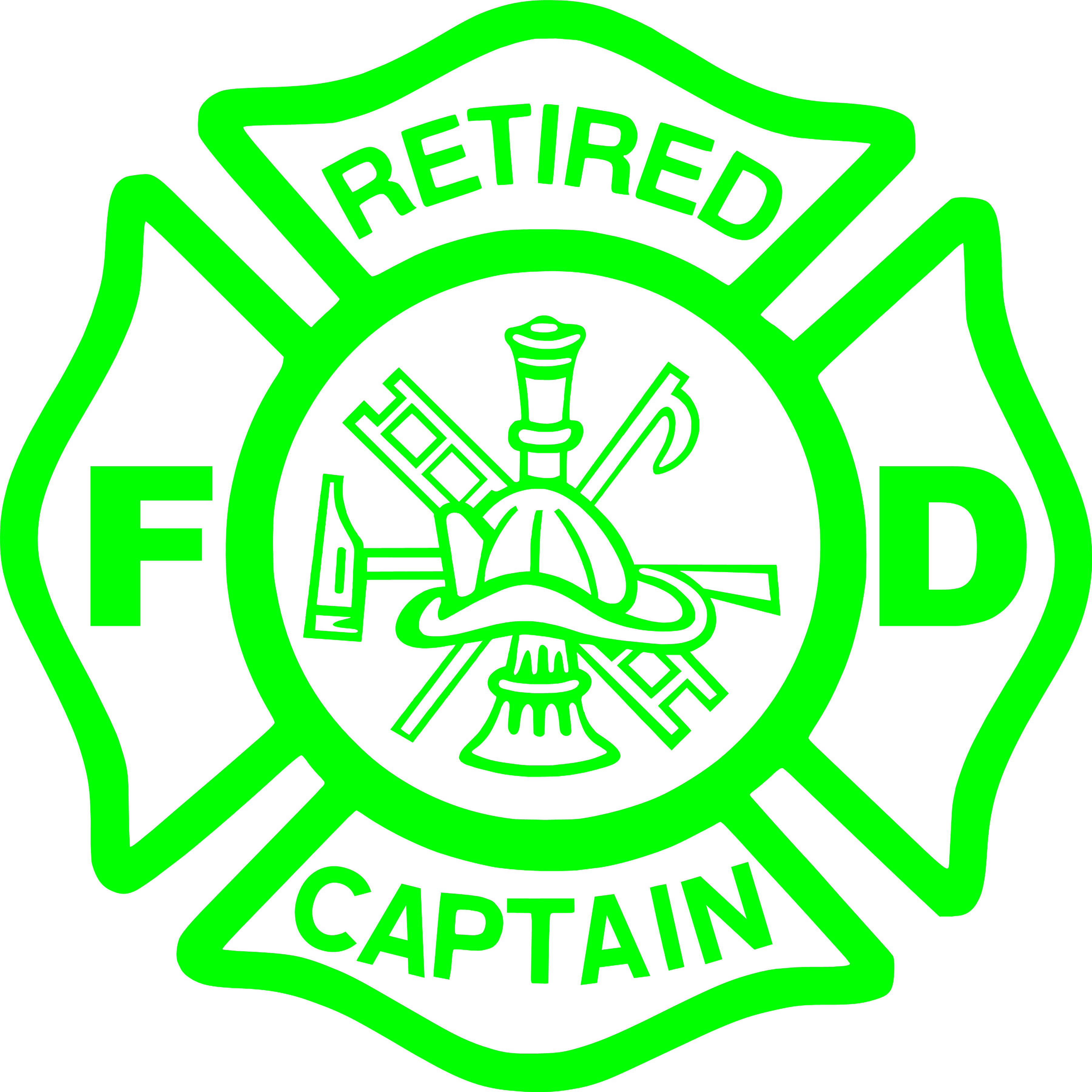 Retired Captain Maltese Cross Vinyl Decal Sticker