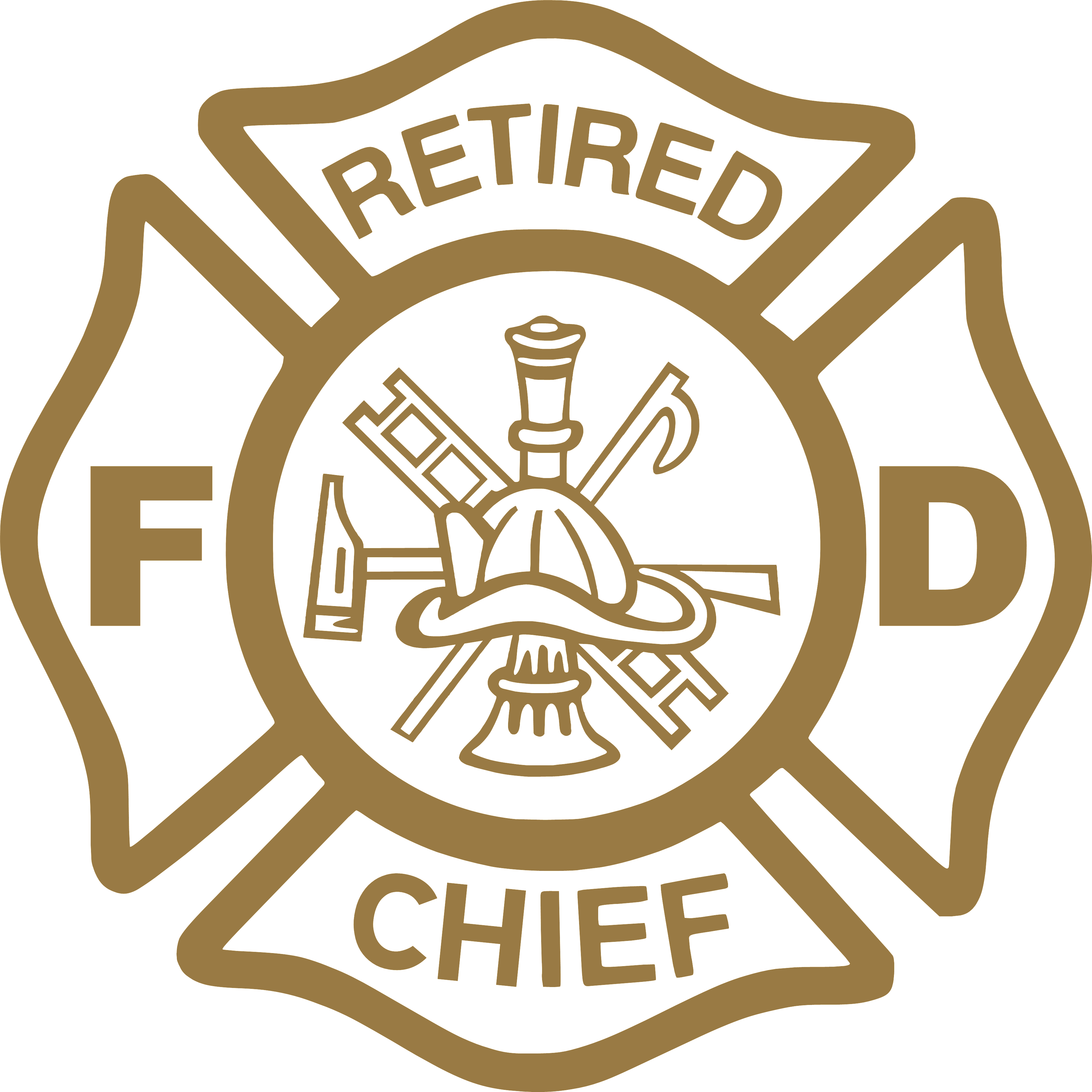 Retired Chief Maltese Cross Vinyl Decal Sticker
