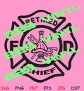 Retired Chief Cross Fire Dept SVG pdf eps jpg dxf png
