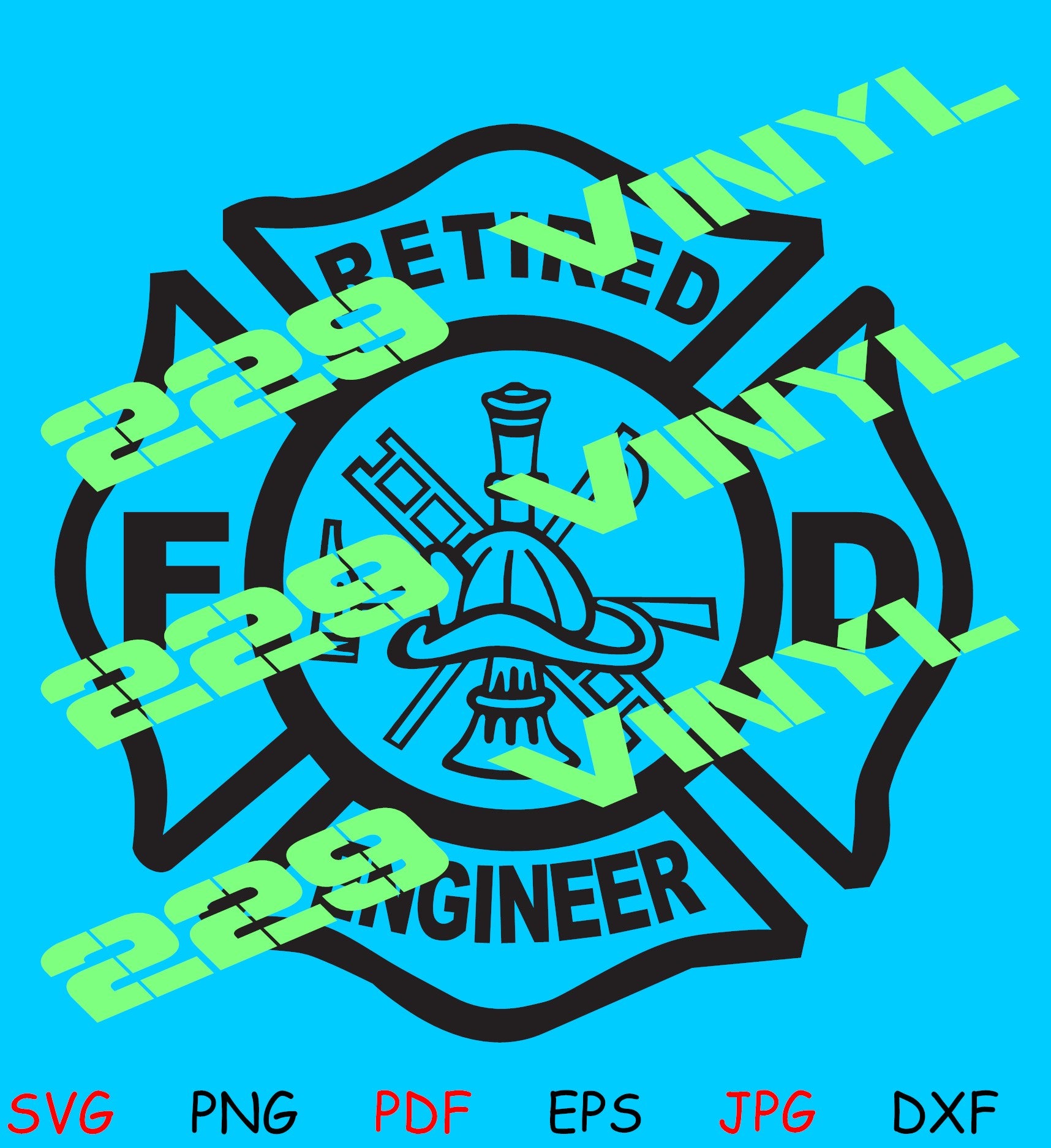 Retired Engineer Cross Fire Dept SVG pdf eps jpg dxf png