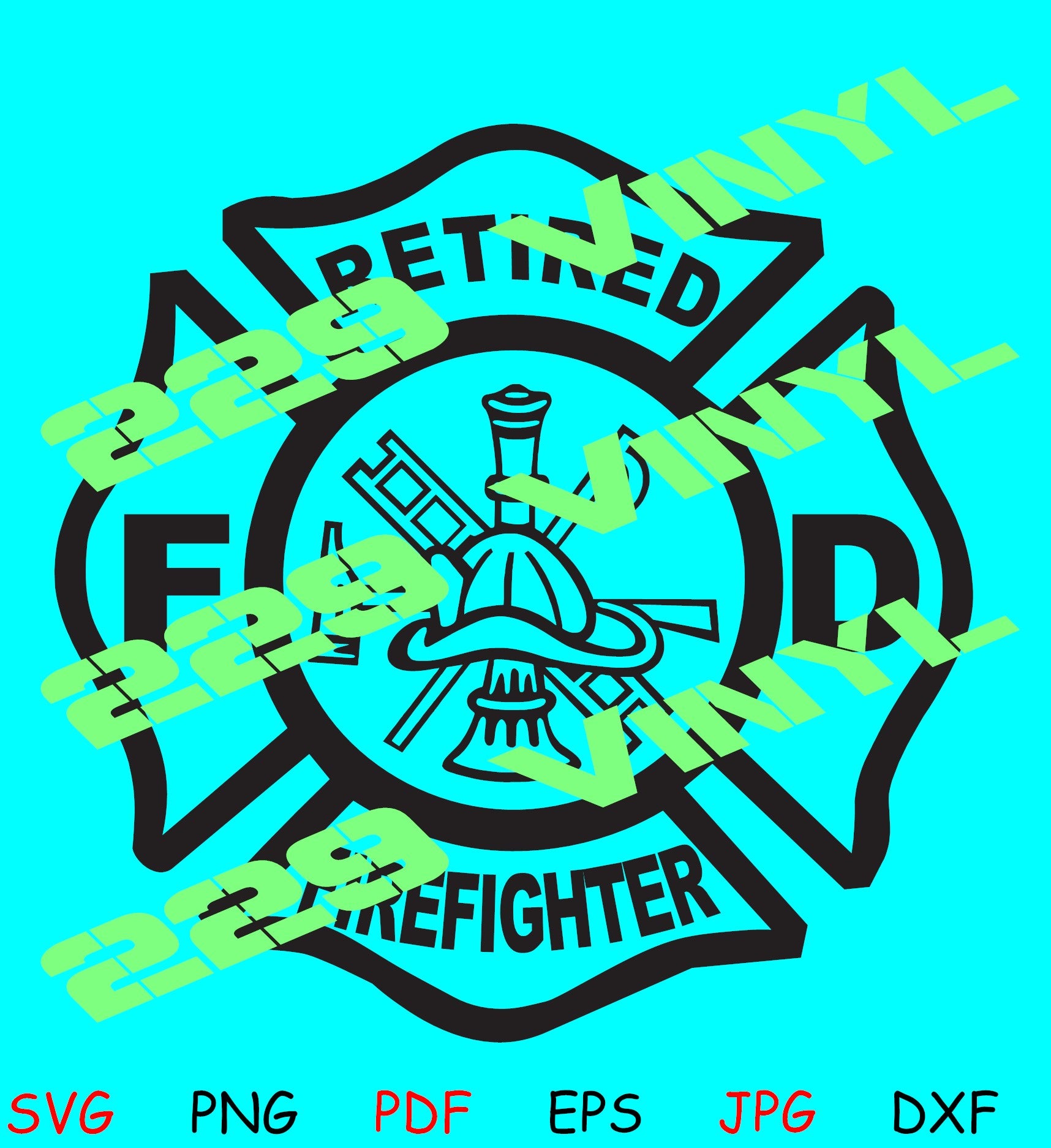 Retired FireFighter Cross SVG pdf eps jpg dxf png