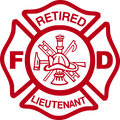 Retired Lieutenant Firefighter Maltese Cross Vinyl Decal Sticker