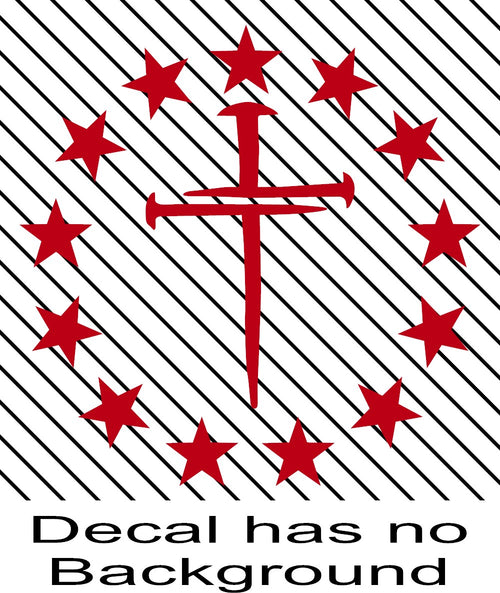 Betsy Ross Cross Three Nails Stars Vinyl Decal 2A Christian Sticker
