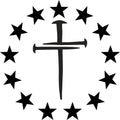 Betsy Ross Cross Three Nails Stars Vinyl Decal 2A Christian Sticker